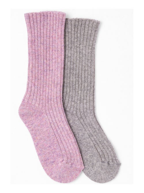 Lot de 2 paires de chaussettes *à base de viscose Lenzing(TM) EcoVero(TM) et Thermolactyl - Damart - Kiabi