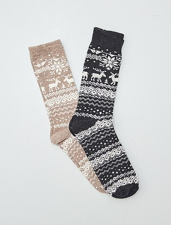 lot de 2 paires de chaussettes à motif