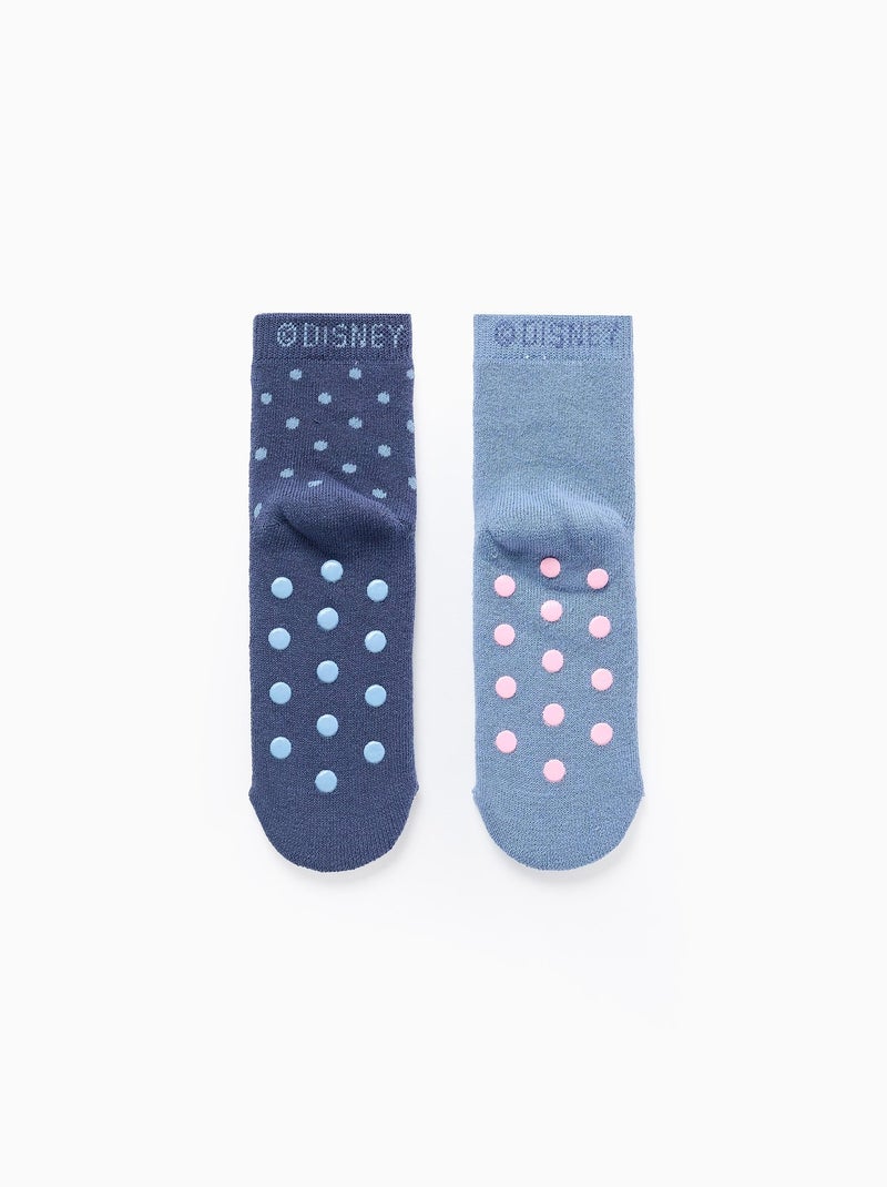 Lot de 2 Paires de Chaussettes Antidérapante Stitch Bleu Bleu marine Bleu - Kiabi