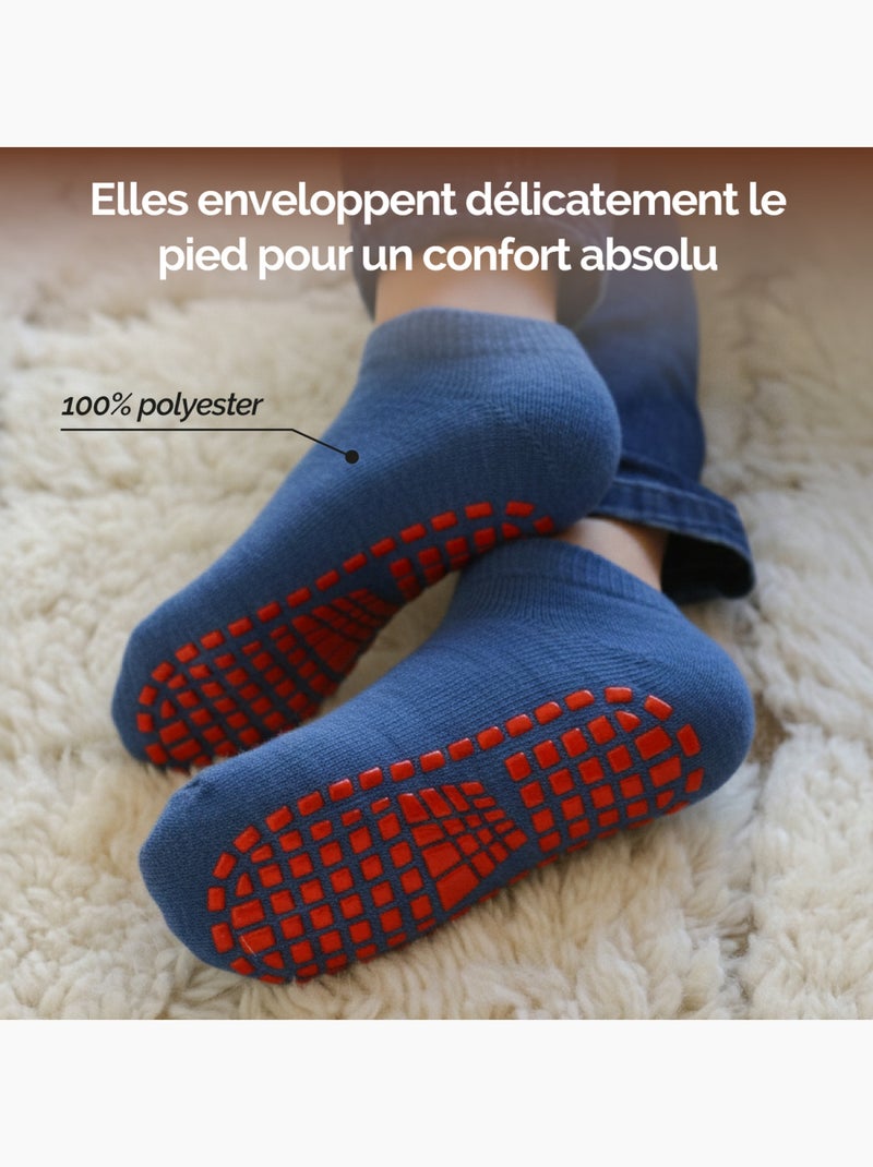 Lot de 2 paires de chaussettes antidérapantes - Enfant - Monsieur Bébé Bleu - Kiabi