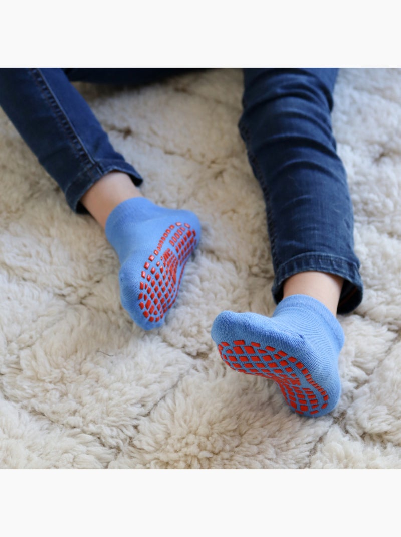 Lot de 2 paires de chaussettes antidérapantes - Enfant - Monsieur Bébé Bleu - Kiabi