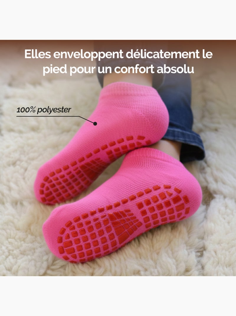 Lot de 2 paires de chaussettes antidérapantes - Enfant - Monsieur Bébé Rose - Kiabi