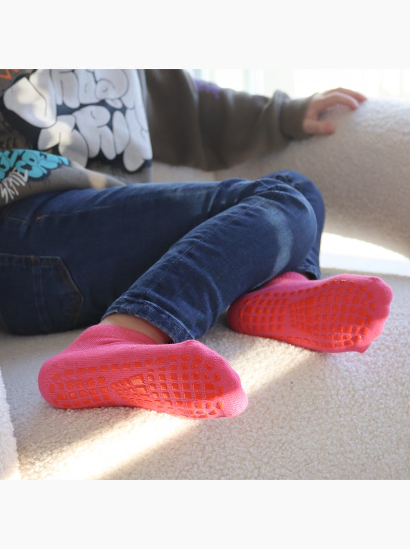 Lot de 2 paires de chaussettes antidérapantes - Enfant - Monsieur Bébé Rose - Kiabi