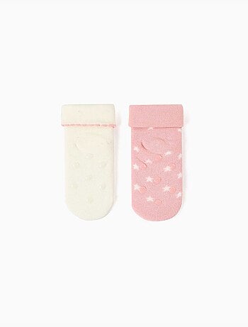 Lot de 2 paires de chaussettes antidérapantes avec licorne/étoiles