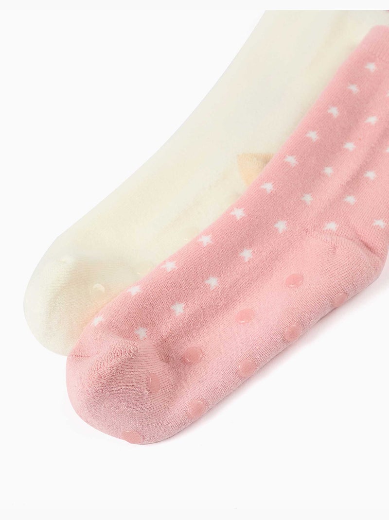 Lot de 2 paires de chaussettes antidérapantes avec licorne/étoiles Multicolore - Kiabi