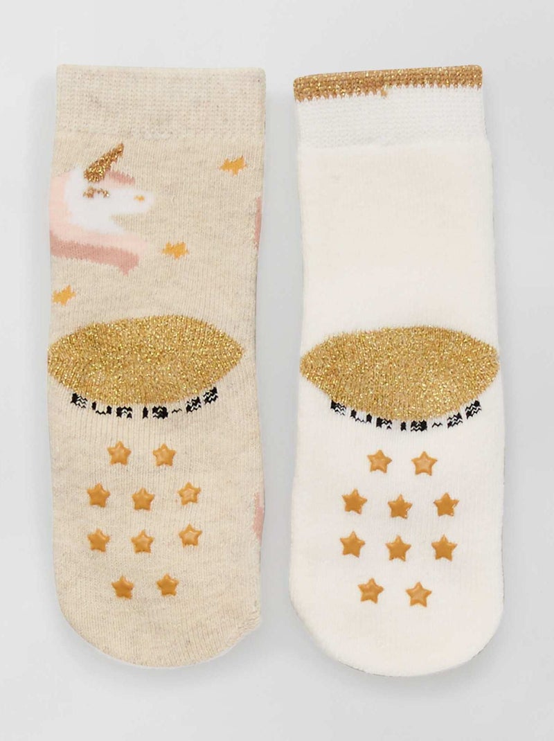 Lot De 4 Paires Chaussettes Antidérapantes Enfants 2-9 Ans - Garçons Et Filles