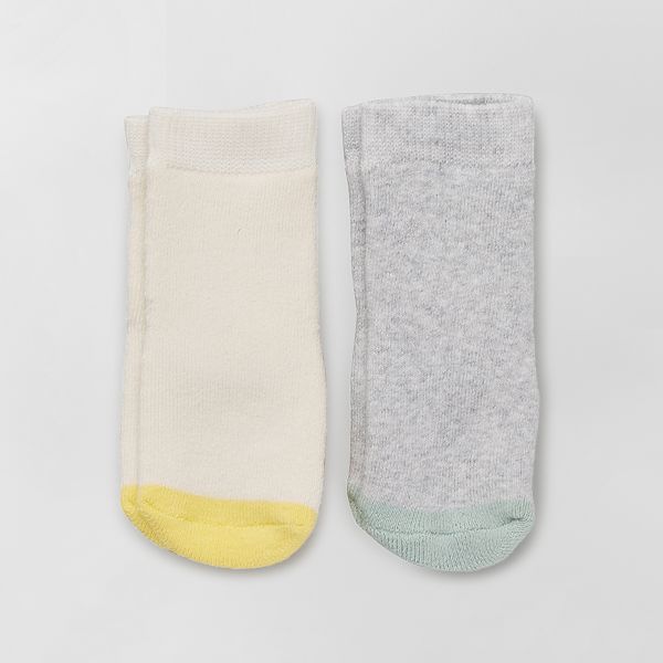 Lot De 2 Paires De Chaussettes Antiderapantes Bebe Fille Beige Kiabi 4 00
