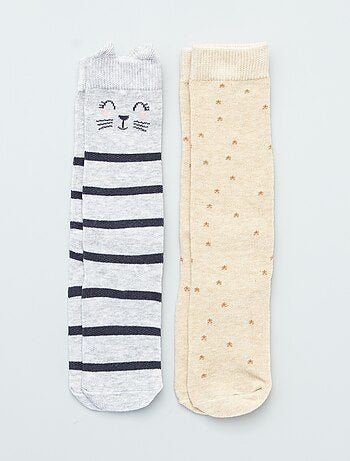 Lot de 3 paires de chaussettes fantaisies - chat - Kiabi - 1.20€