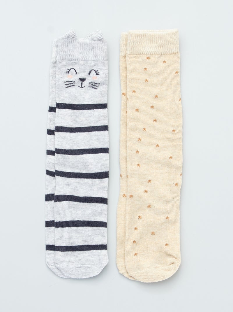 Lot de 2 paires de chaussettes antidérapantes Gris - Kiabi