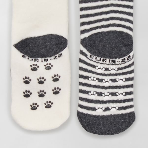 Lot De 2 Paires De Chaussettes Antiderapantes Bebe Fille Beige Kiabi 4 00
