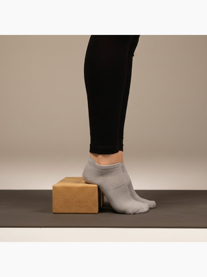 Lot de 2 paires de chaussettes antidérapantes, maison, sport, yoga, pilates - Vivezen Gris - Kiabi