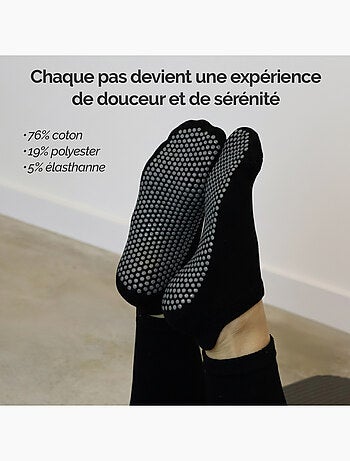Lot de 2 paires de chaussettes antidérapantes, maison, sport, yoga, pilates - Vivezen