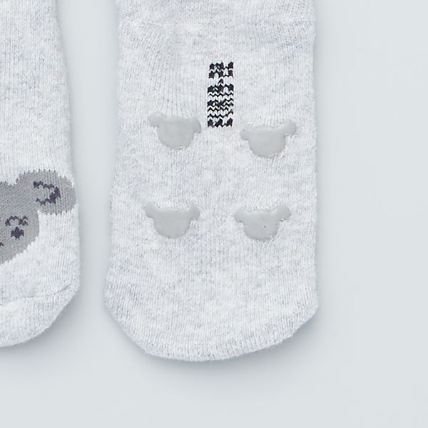 Lot De 2 Paires De Chaussettes Antiderapantes Bebe Fille Bleu Beige Chien Kiabi 2 80