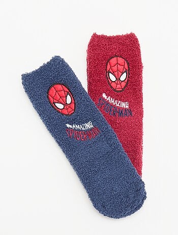 Lot de 2 paires de chaussettes antidérapantes 'Marvel' 'Spider-Man'