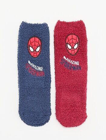 Lot de 2 paires de chaussettes antidérapantes 'Marvel' 'Spider-Man'