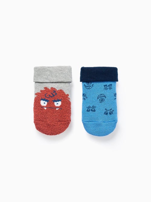 Lot de 2 Paires de Chaussettes Antidérapantes Monsters - Kiabi