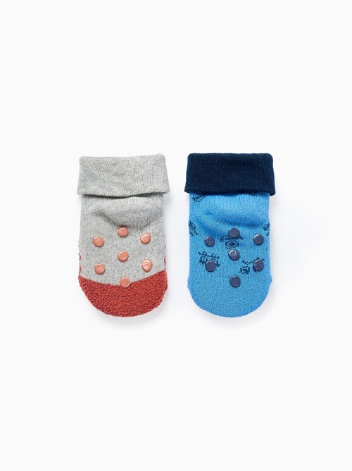 Lot de 2 Paires de Chaussettes Antidérapantes Monsters - Kiabi