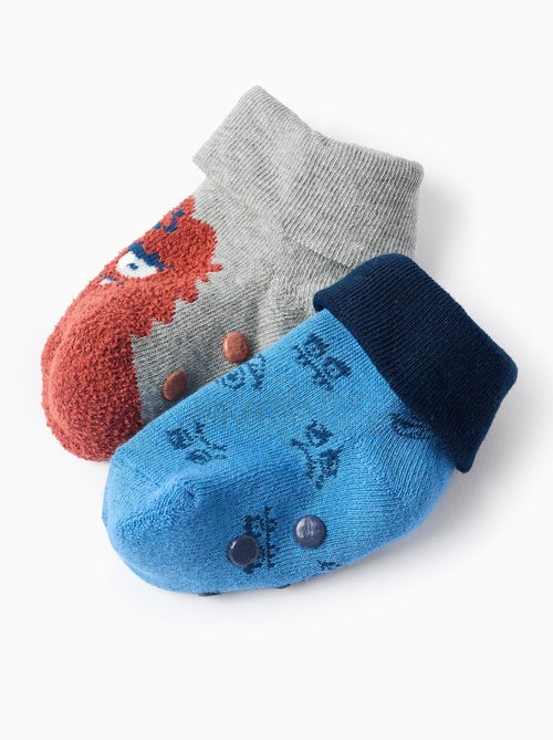 Lot de 2 Paires de Chaussettes Antidérapantes Monsters - Kiabi
