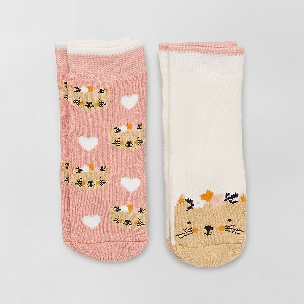 Lot De 2 Paires De Chaussettes Antiderapantes Bebe Fille Rose Kiabi 4 00