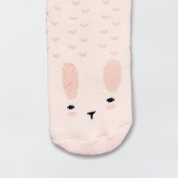 Lot De 2 Paires De Chaussettes Antiderapantes Bebe Fille Bleu Beige Chien Kiabi 2 80