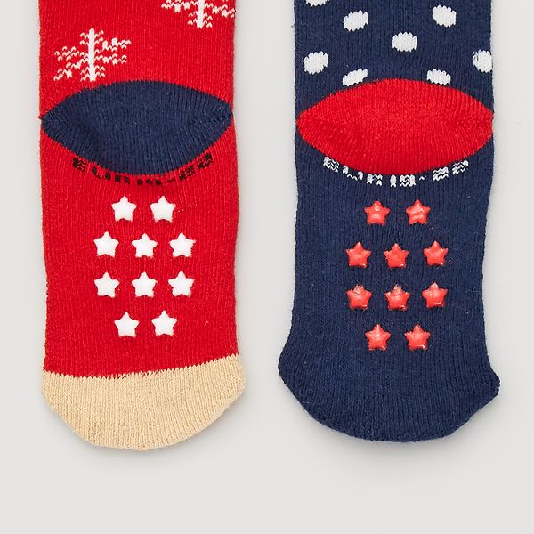 Lot De 2 Paires De Chaussettes Antiderapantes Bebe Fille Beige Kiabi 4 00
