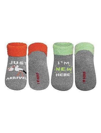 Lot de 2 paires de chaussettes avec message de naissance Soxo
