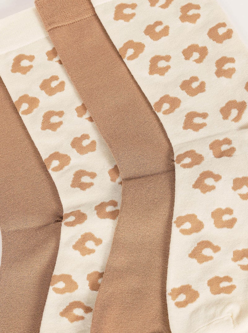 Lot de 2 paires de chaussettes Bamboo Fancy Wild Flowers Marron clair - Kiabi