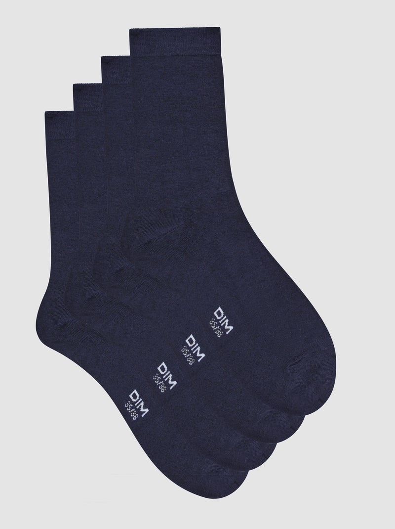 Lot de 2 paires de chaussettes Bambou Bleu marine - Kiabi