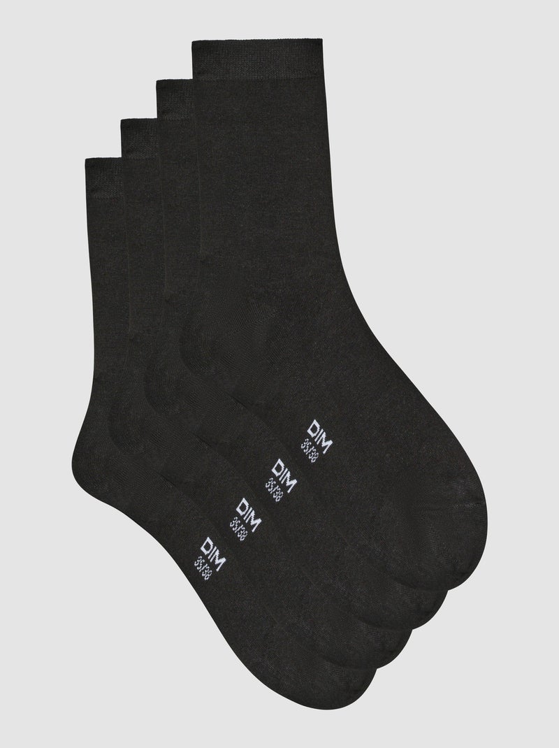 Lot de 2 paires de chaussettes Bambou Noir - Kiabi