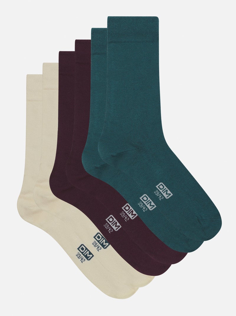 Lot de 2 Paires de Chaussettes Basique Coton Bleu canard - Kiabi