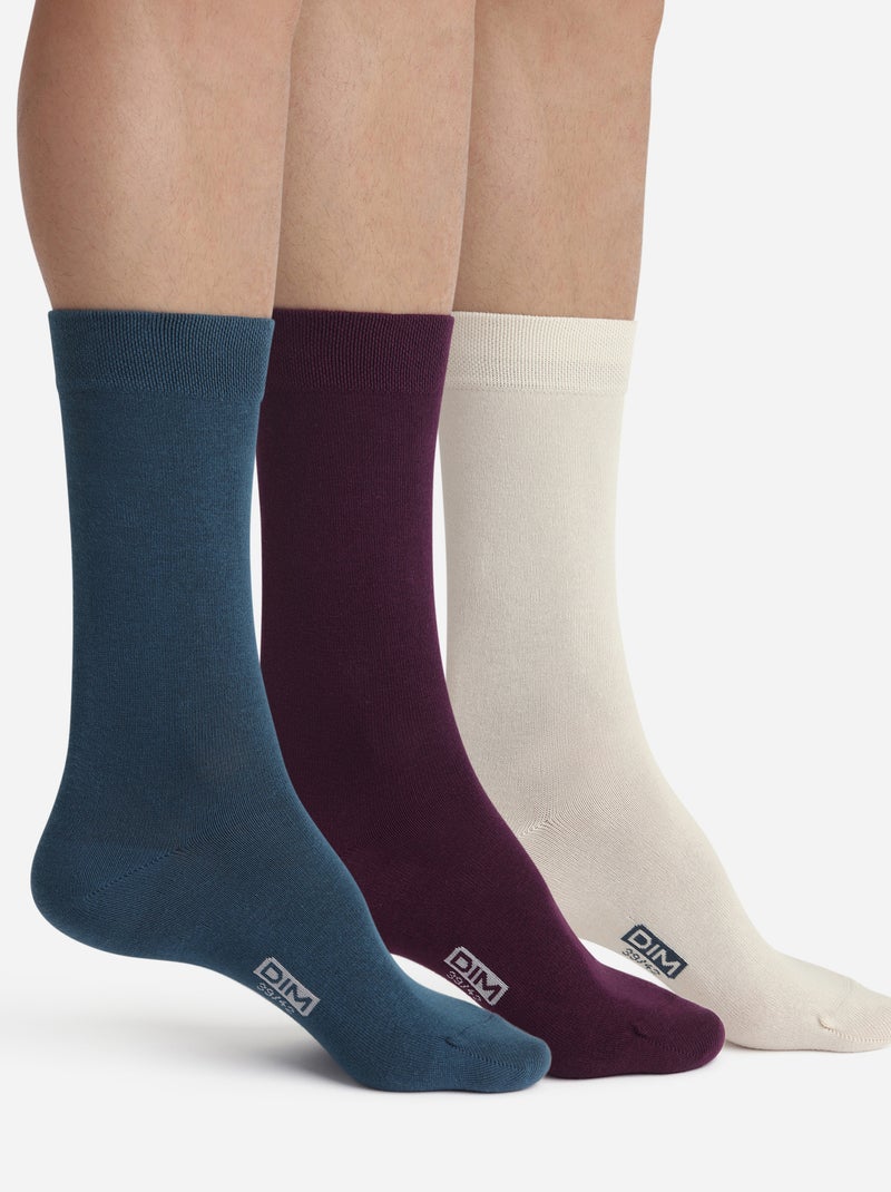 Lot de 2 Paires de Chaussettes Basique Coton Bleu canard - Kiabi