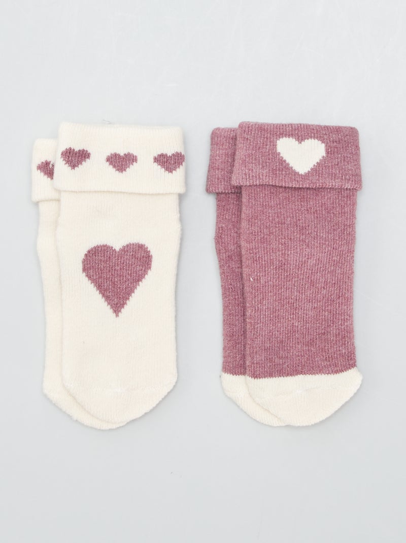 Lot de 2 paires de chaussettes Beige - Kiabi