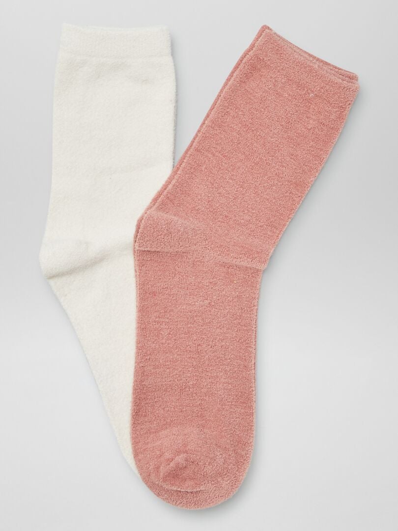 Lot de 2 paires de chaussettes Blanc - Kiabi