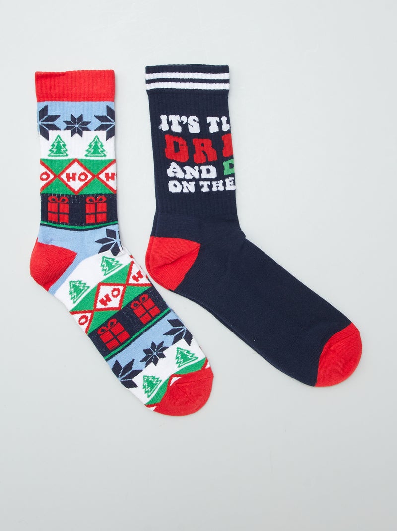 Lot de 2 paires de chaussettes Bleu - Kiabi