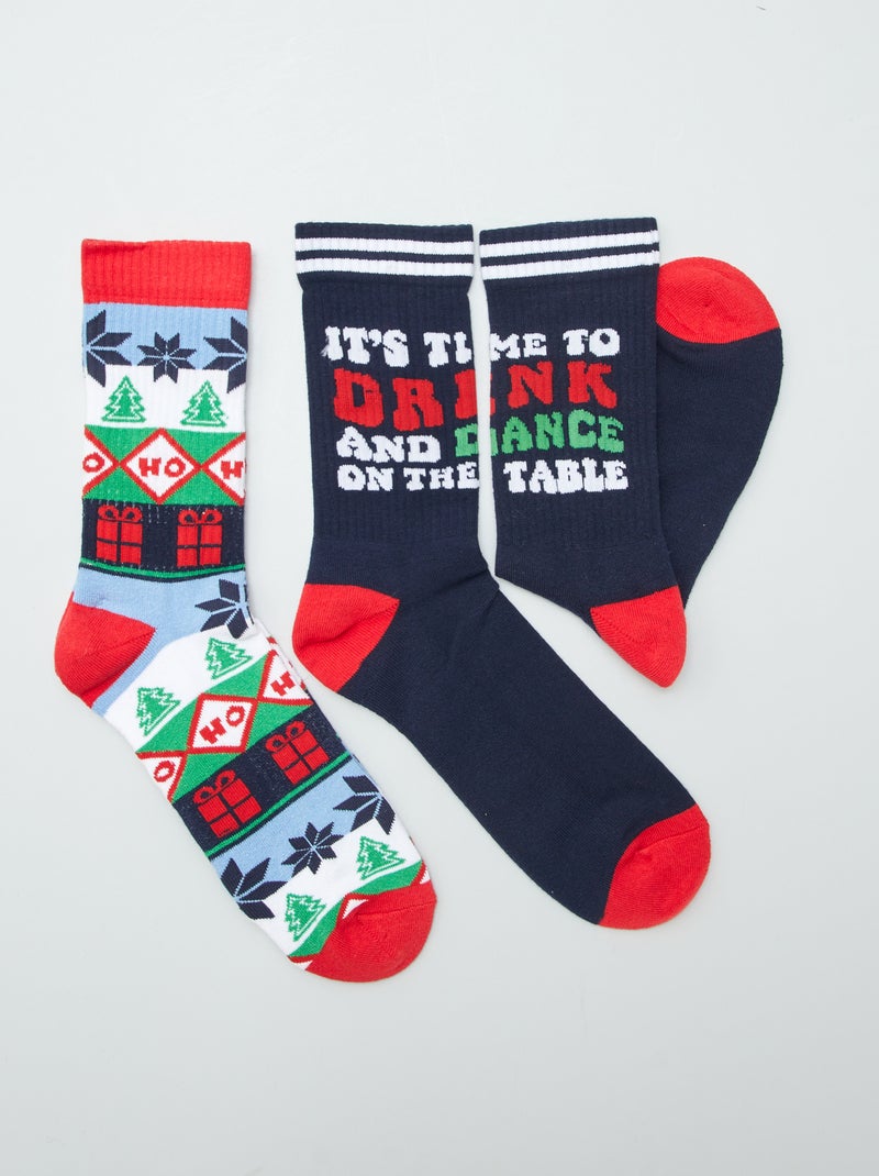 Lot de 2 paires de chaussettes Bleu - Kiabi