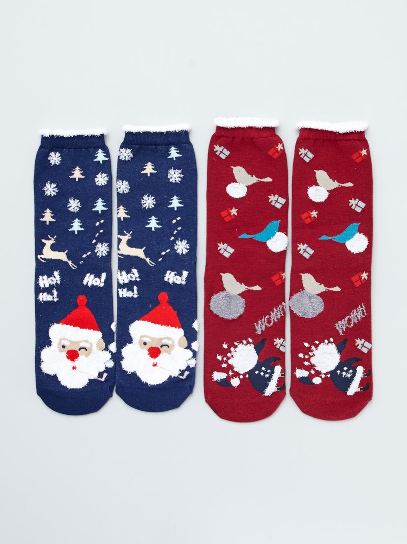 Lot de 2 paires de chaussettes Bleu marine - Kiabi