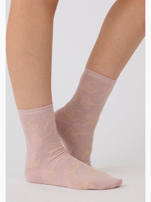 Lot de 2 paires de chaussettes brodées fil brillant - Damart - Kiabi