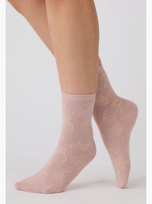 Lot de 2 paires de chaussettes brodées fil brillant - Damart - Kiabi