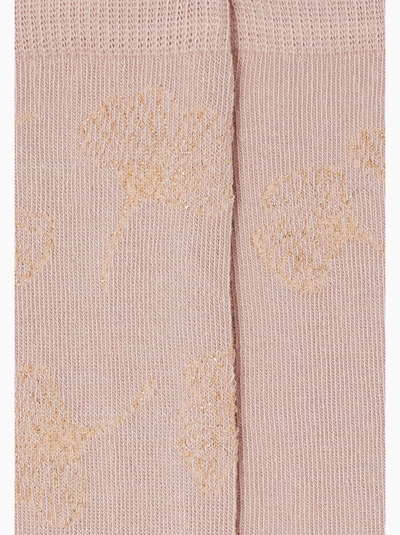 Lot de 2 paires de chaussettes brodées fil brillant - damart Rose - Kiabi