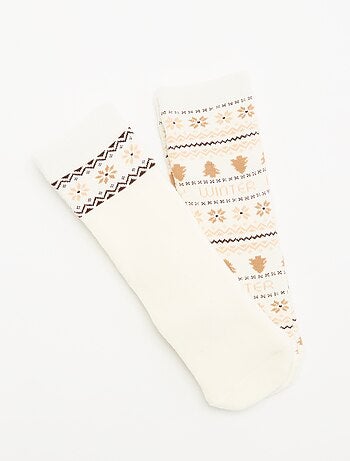 Lot de 2 paires de chaussettes chaudes - Noël