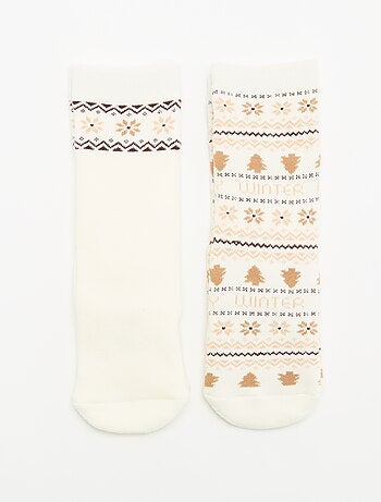 Lot de 2 paires de chaussettes chaudes - Noël
