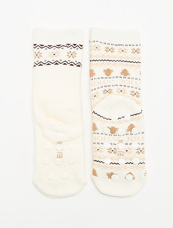 Lot de 2 paires de chaussettes chaudes - Noël