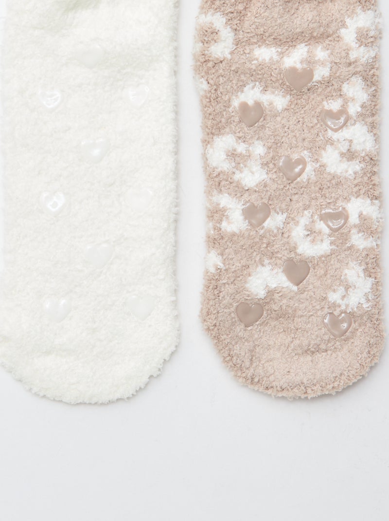Lot de 2 paires de chaussettes chaudes Blanc - Kiabi