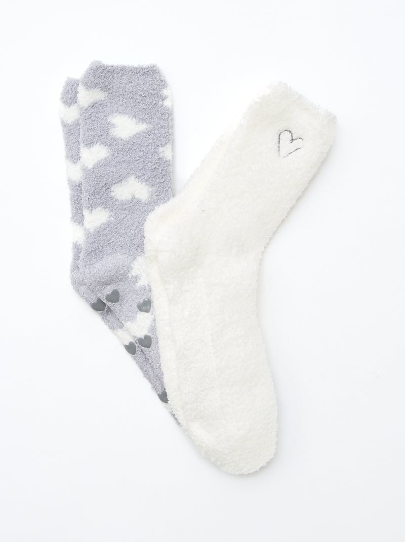 Lot de 2 paires de chaussettes chaudes Gris - Kiabi