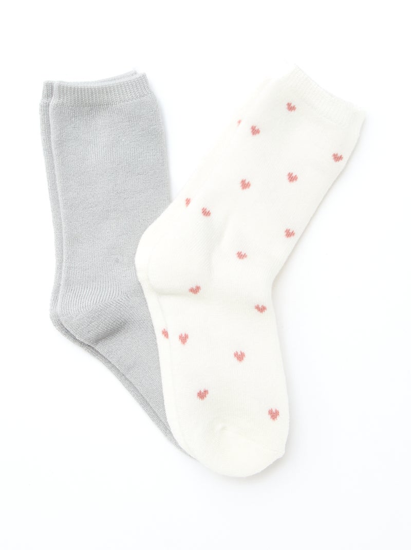 Lot de 2 paires de chaussettes chaudes Gris - Kiabi