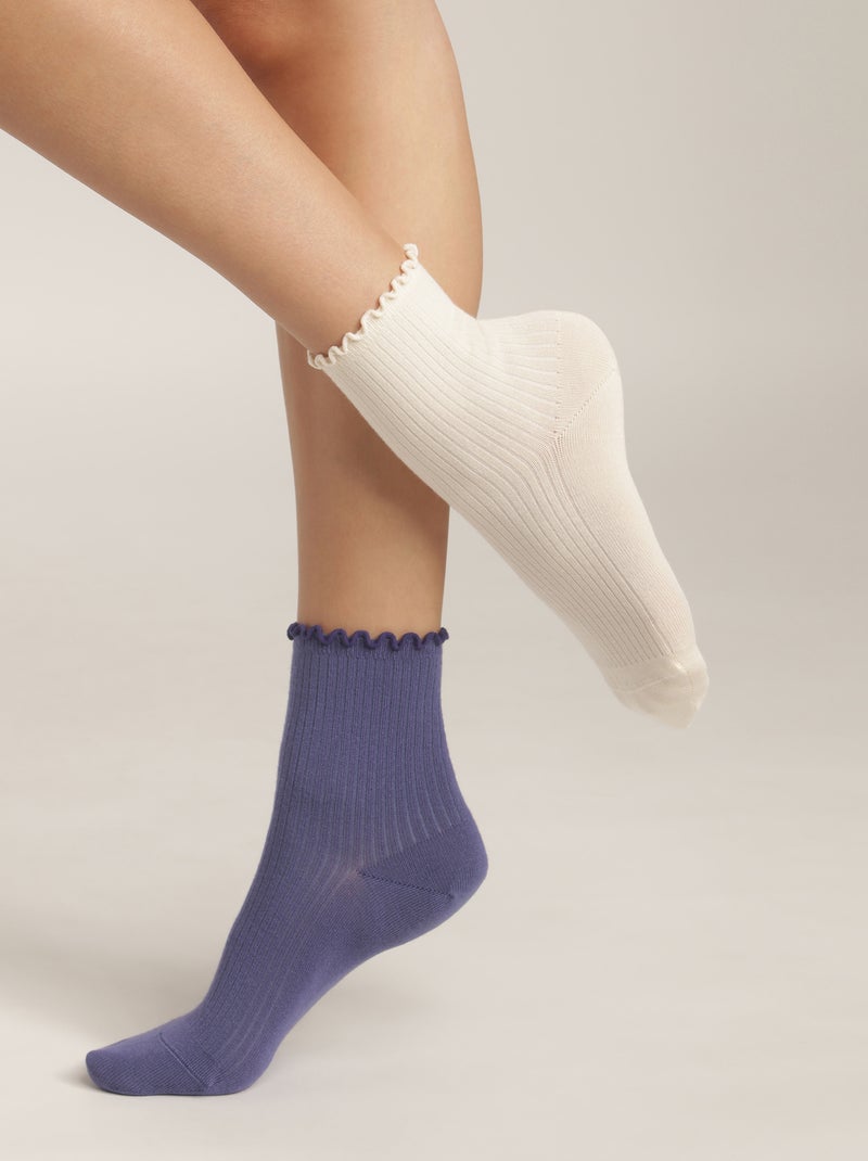 Lot de 2 paires de Chaussettes Coton Modal Beige - Kiabi