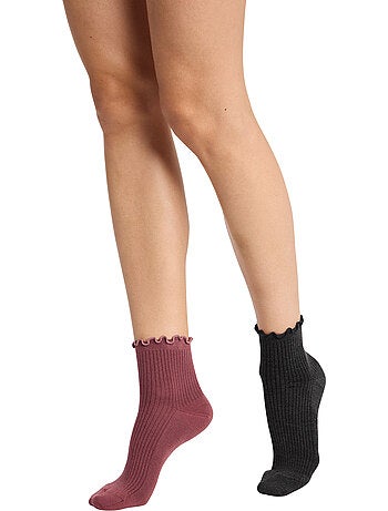 Lot de 2 paires de Chaussettes coton Modal
