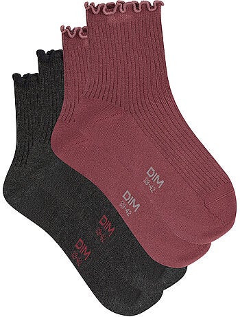 Lot de 2 paires de Chaussettes coton Modal