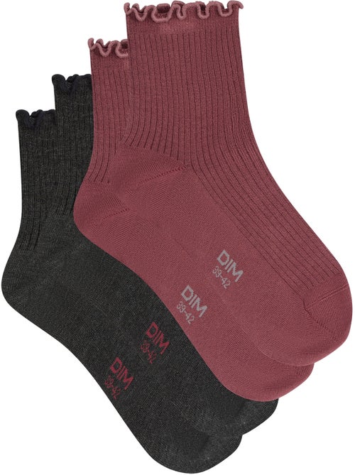 Lot de 2 paires de Chaussettes coton Modal - Kiabi Lot de 2 paires de Chaussettes coton Modal - Kiabi