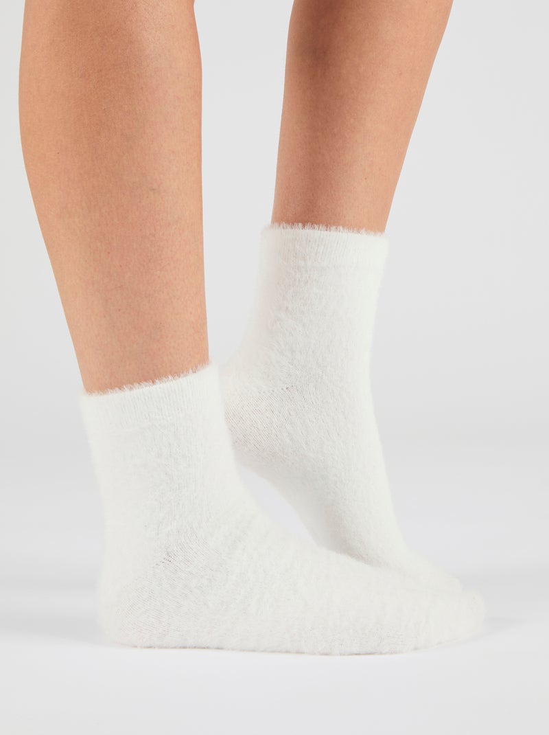 Lot de 2 paires de chaussettes de lit Thermolactyl - Damart Blanc cassé - Kiabi